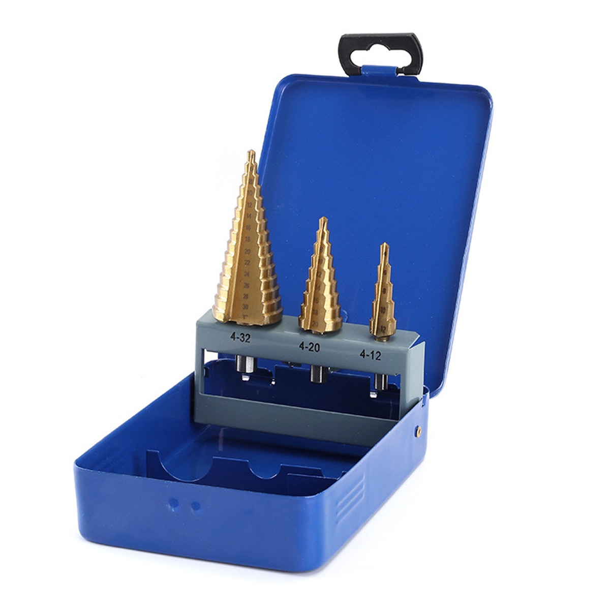 4-12/4-20/4-32 Mm Sechskant-stufenbohrer-set Mit Gerader Nut, Titanbeschichtet, Dreiteilig, Pagodenbohrer