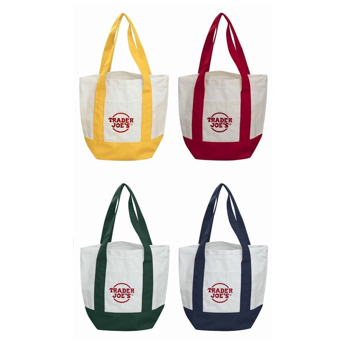 Trader Joe's Tragetaschen, Mini-tragetaschen Aus Pastellfarbenem Canvas, 4er-set, Limitierte Auflage, Taschen Für Weihnachtsfeiern Und Weihnachtssüßigkeiten