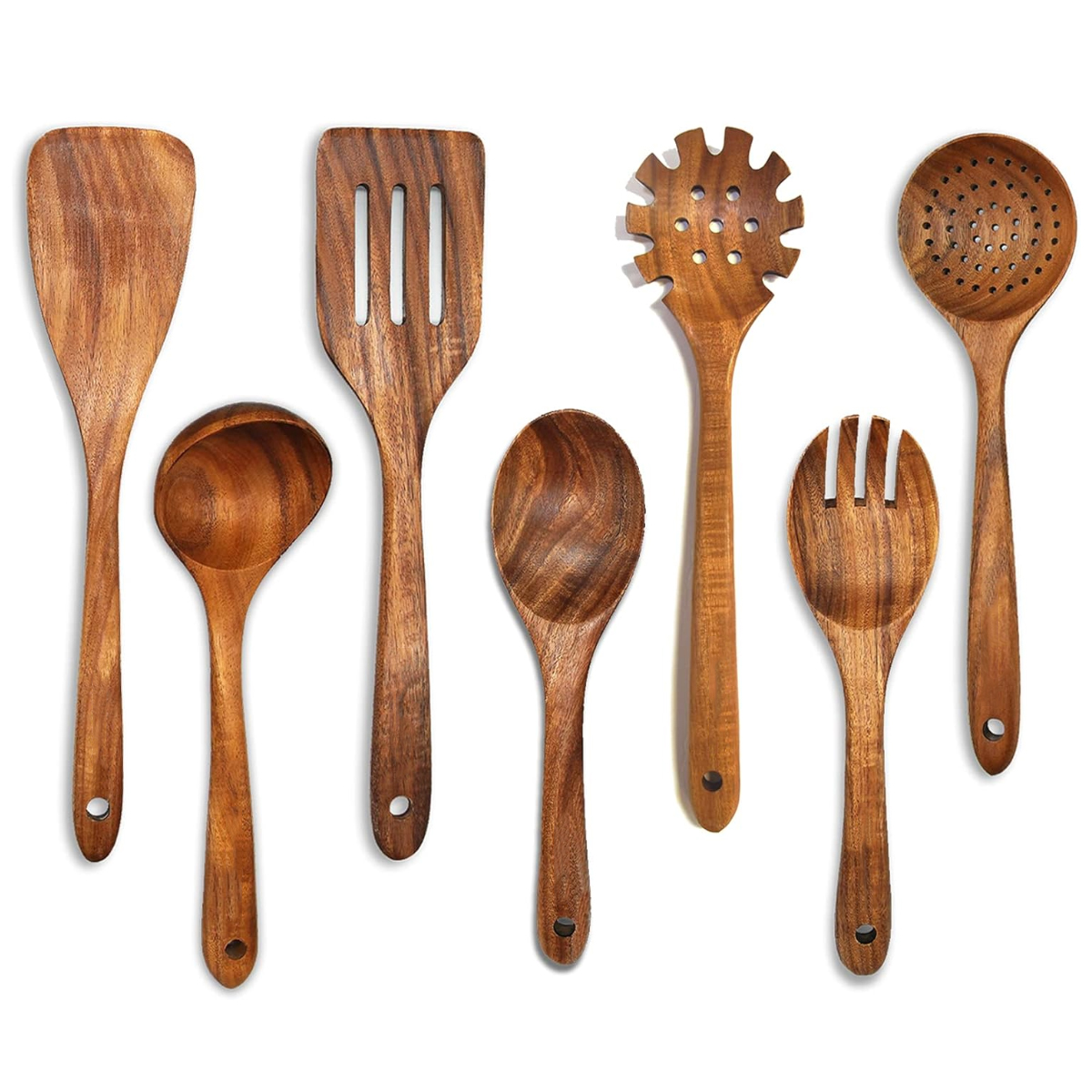 Küchenutensilien, Holzteile, Pfannenwender + Antihaftpfanne, Komplettes Küchenset Für Anfänger