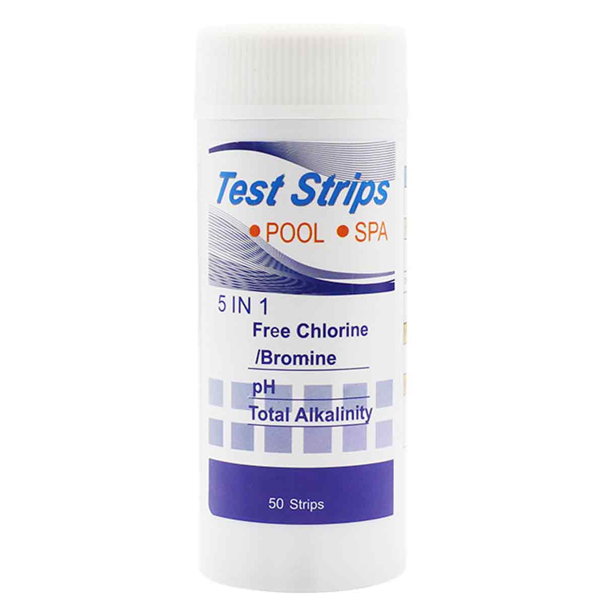 50 Stück 4-in-1-teststreifen Für Schwimmbad- Und Spa-wasser – Chlorfrei, Chlor/brom, Ph-wert, Alkalinität
