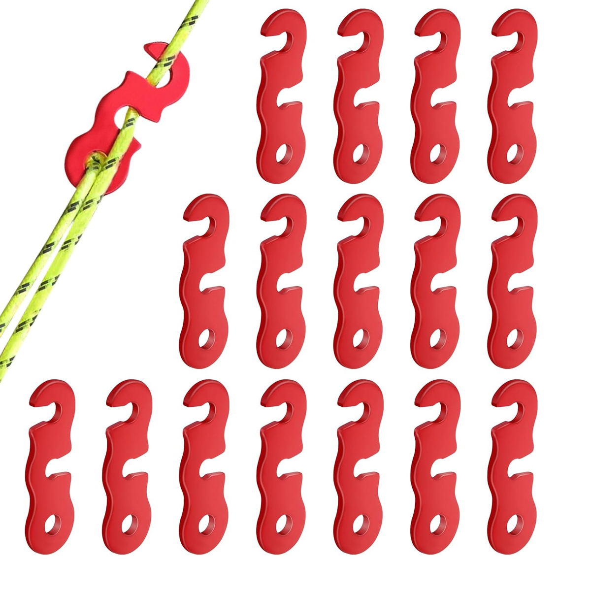 16 Stück Seilspanner Aus Aluminium Für Camping, Abspannleinen, Zelte/planen/wanderausrüstung, Legierung