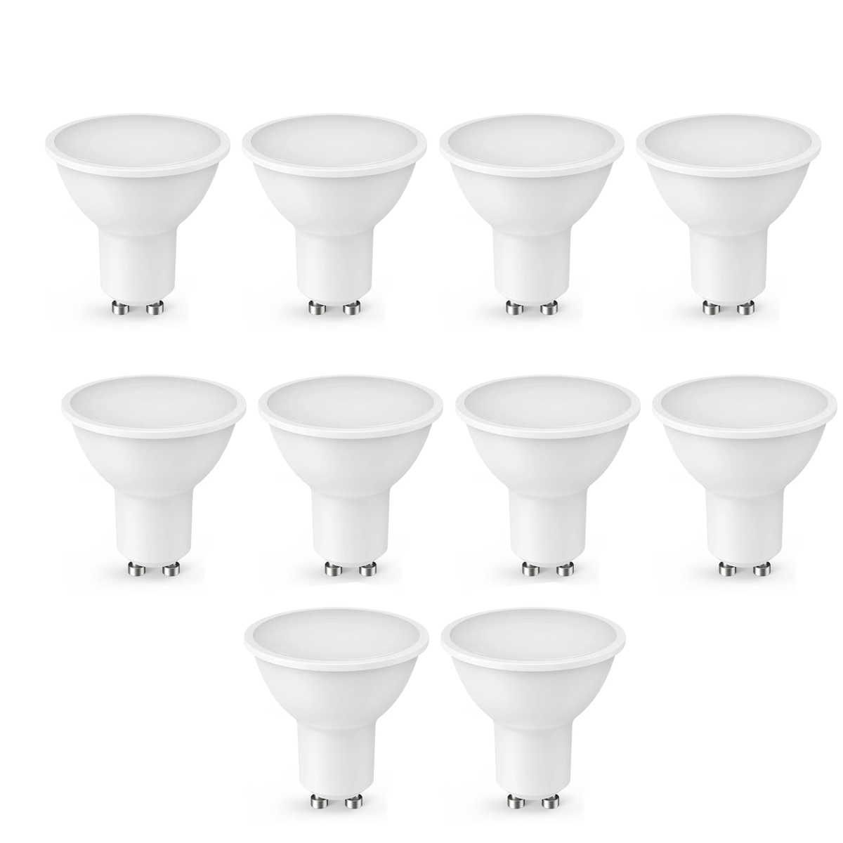 Gu10 Led-lampe, 10er-packung, 5 W (entspricht Einer 50-w-halogenlampe), Warmweiß 3000 K, 450 Lm, Hell Und Augenschonend, Nicht Dimmbar.