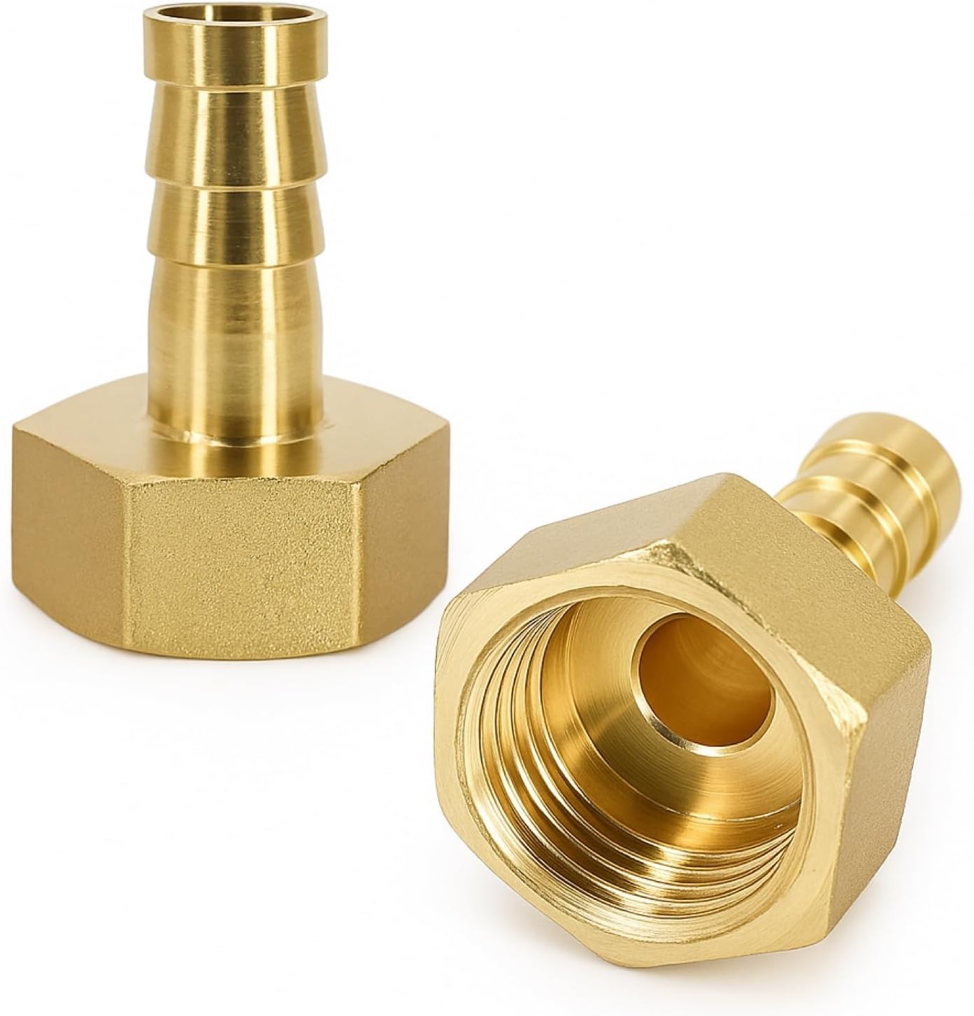 Schlauchverschraubungen Aus Messing, 10 Mm X 1/2 Pt Innengewinde, Schlauchadapter Für Luft, Wasser, Öl, Kraftstoff, Inertgas, Robuste Und Korrosionsbeständige Gewindeverschraubungen