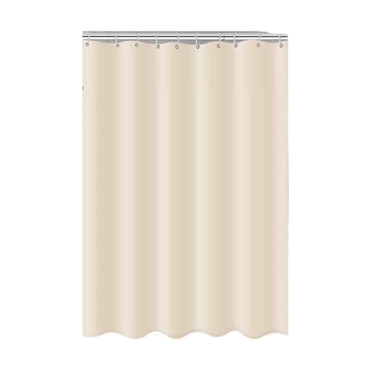 Wasserdichter Duschvorhang Aus Leinenstoff – Schimmelresistent – Für Badezimmer – Beige – 180 X 200 Cm