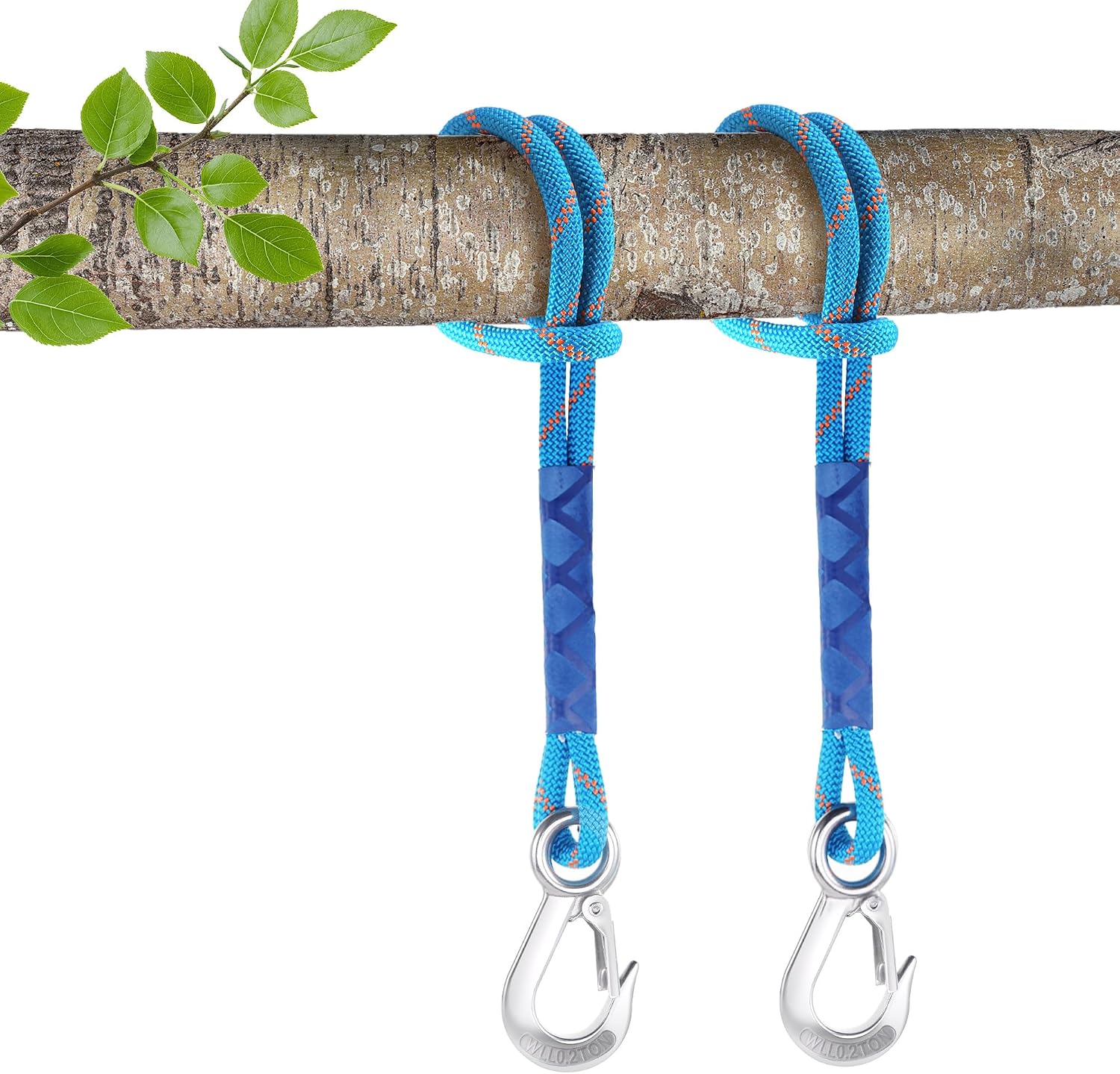 Set Mit 2 Schaukelbaum-befestigungsseilen, 0,6 M, Mit Karabiner, Tragkraft 400 Kg, Zur Befestigung Von Schaukeln, Hängematten, Yoga (blau)