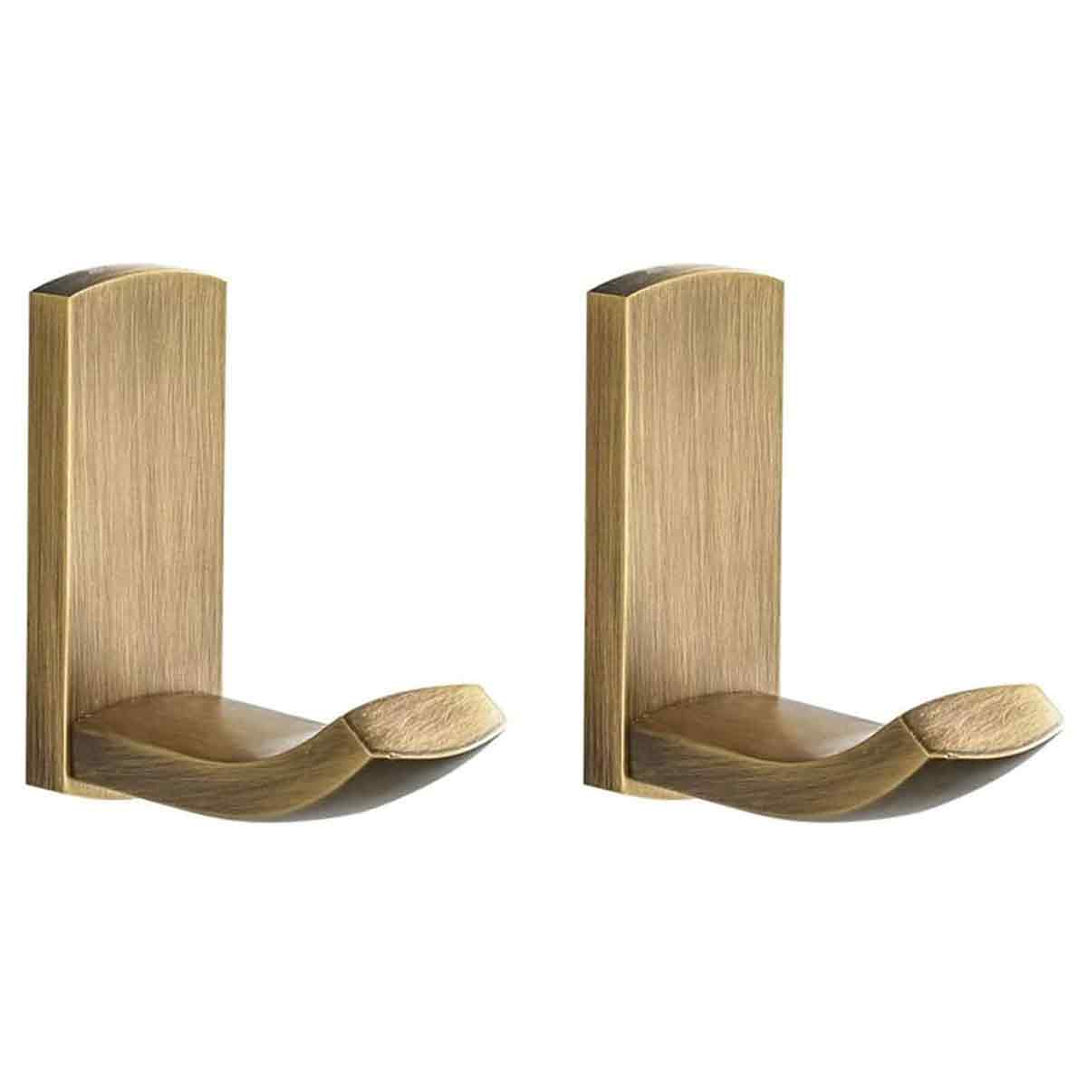 2 Antike Wandhaken Aus Gebürstetem Messing In Bronzeoptik, Für Handtücher, Bademäntel Oder Tücher