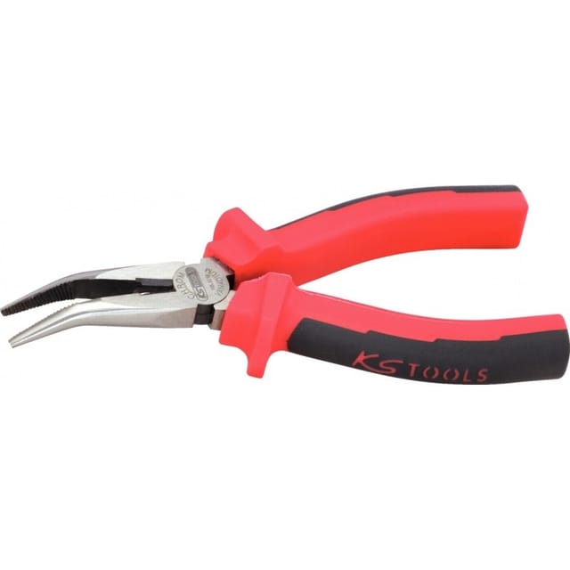 Zange mit halbrundem, abgewinkeltem Schnabel ks tools Zweikomponentengriff - 210 mm - 115.1019