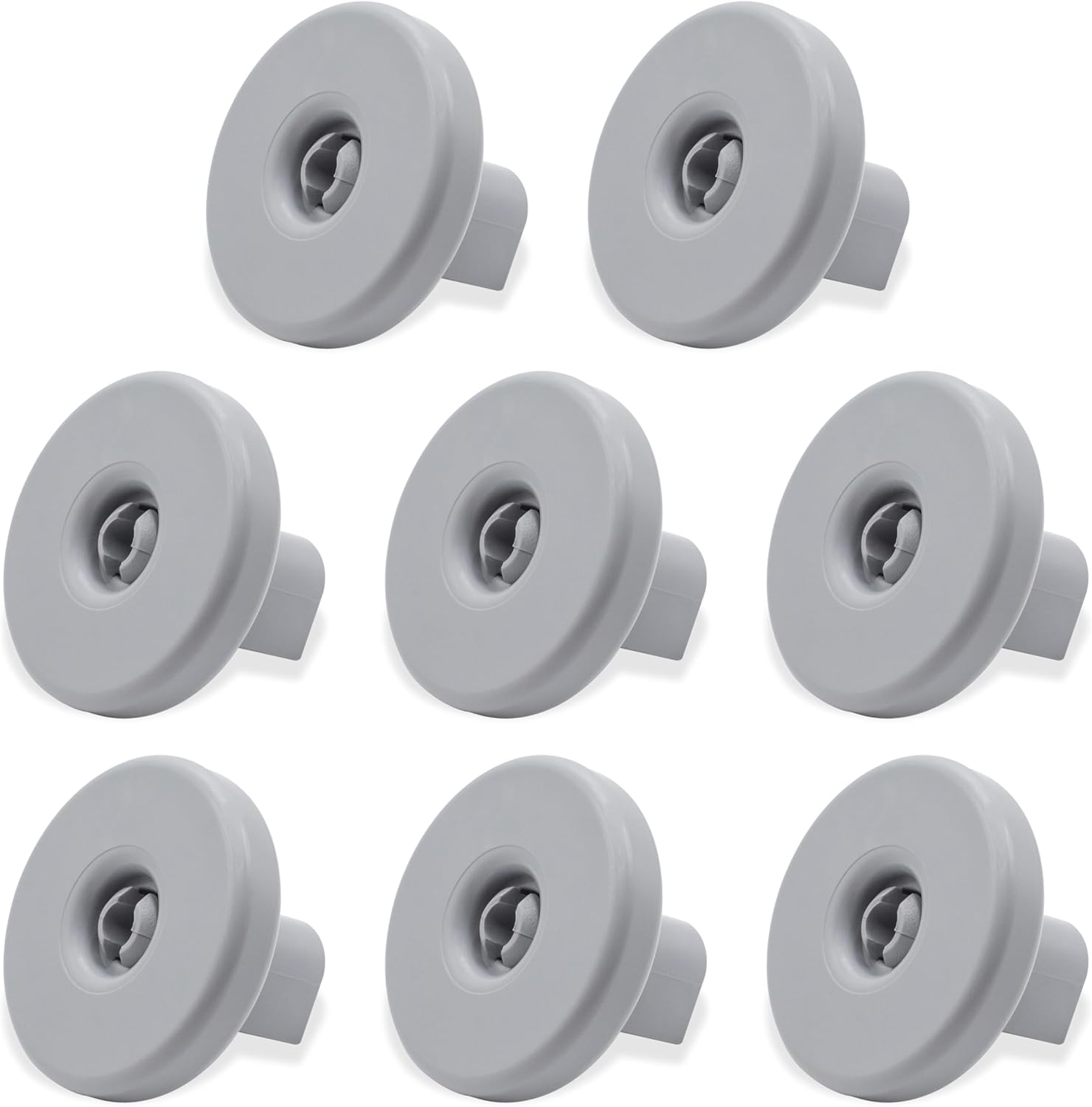 Set Mit 8 Geschirrspülerkorbrollen, Kompatibel Mit Zanussi, Rex, Electrolux, Aeg, Kunststoffrollen Für Den Unteren Geschirrkorb (kompatibilität Prüfen), Grau, 40 Mm Durchmesser