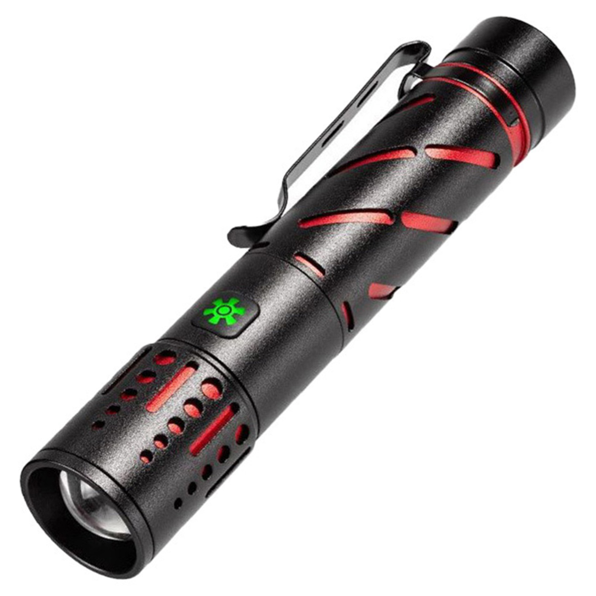 Wiederaufladbare Zoom-led-taschenlampe Mit Stiftclip, Große Reichweite Für Outdoor-beleuchtung, Geeignet Für Camping Und Wandern