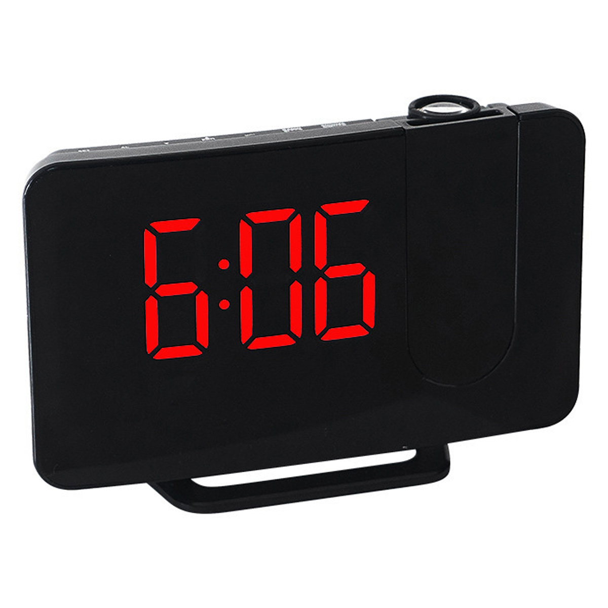 Led-projektorwecker Mit Fm-radio, Schlummerfunktion Und 4 Helligkeitsstufen Der Hintergrundbeleuchtung, Ideal Für Schlafzimmer Oder Büro.