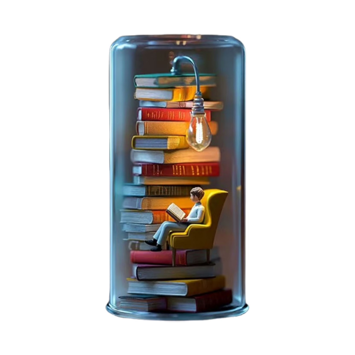 Mini-buch-nachtlicht-skulptur – Led-leselampe Für Bücherliebhaber (wohndekoration, Geschenk Für Schriftsteller, Nachttischlampe)