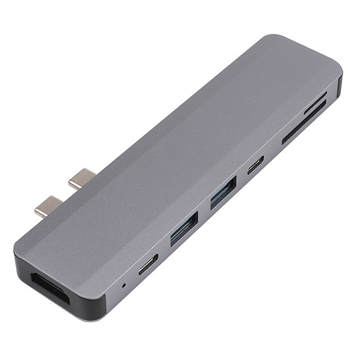 7-in-1-hub Für Macbook Pro 2016/2017, Zwei Usb-c-anschlüsse, 4k-hdmi-anschluss, Tf-kartenleser, Usb 3.1- Und Drei Usb 3.0-anschlüsse, Aluminiumlegierung