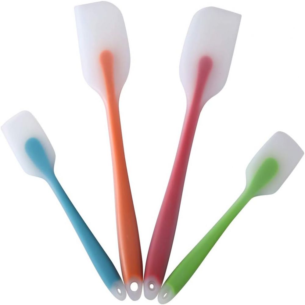 Set Aus 4 Hitzebeständigen Silikonspateln Bis 230 °c (450 °f), Lebensmittelecht, Kratzfest Und Flexibel, Mit Einem Kern Aus Edelstahl.