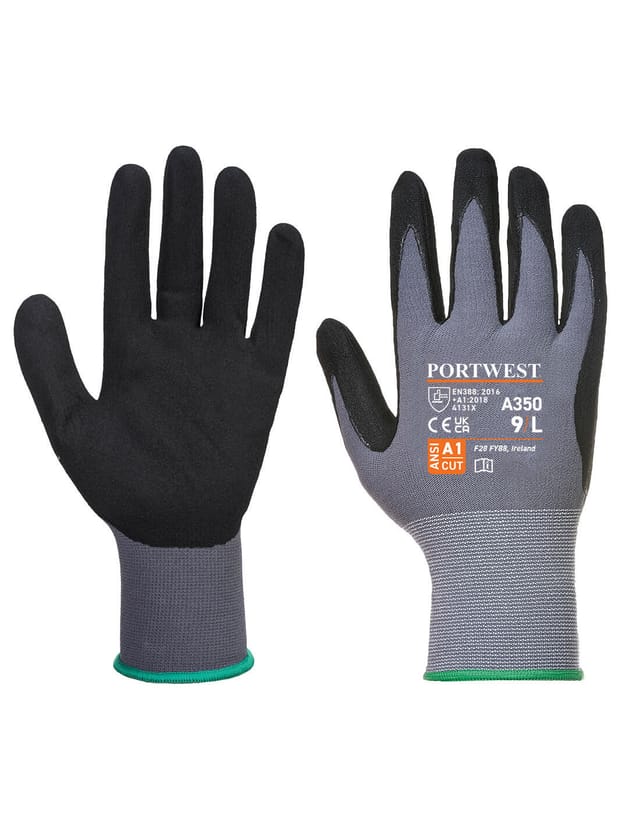 DermiFlex schwarze Handschuhe M - Größe 8