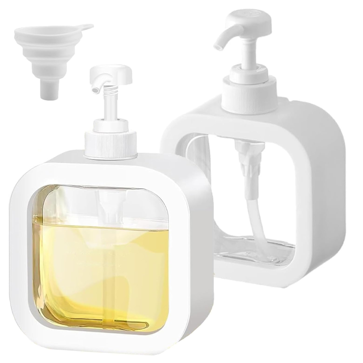 2 Transparente 500-ml-seifenspender Aus Kunststoff, Nachfüllbare Leere Pumpe, Dusch-/küchengel
