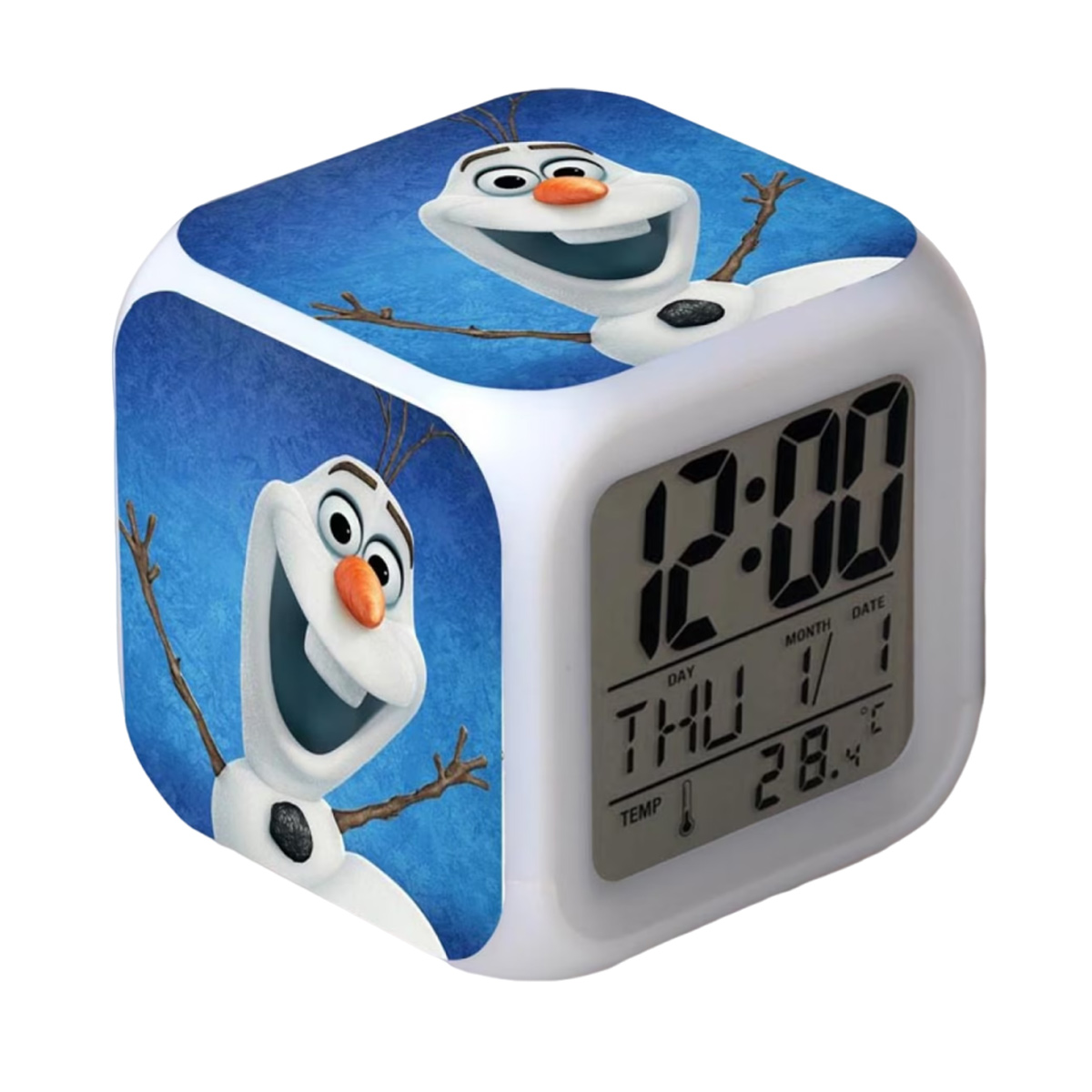 Led-wecker Im Frozen-design, Helle Und Farbenfrohe Digitale Tischuhr, Kompatibel Mit Htnl178, Originelles Geschenk Für Kinder Und Erwachsene