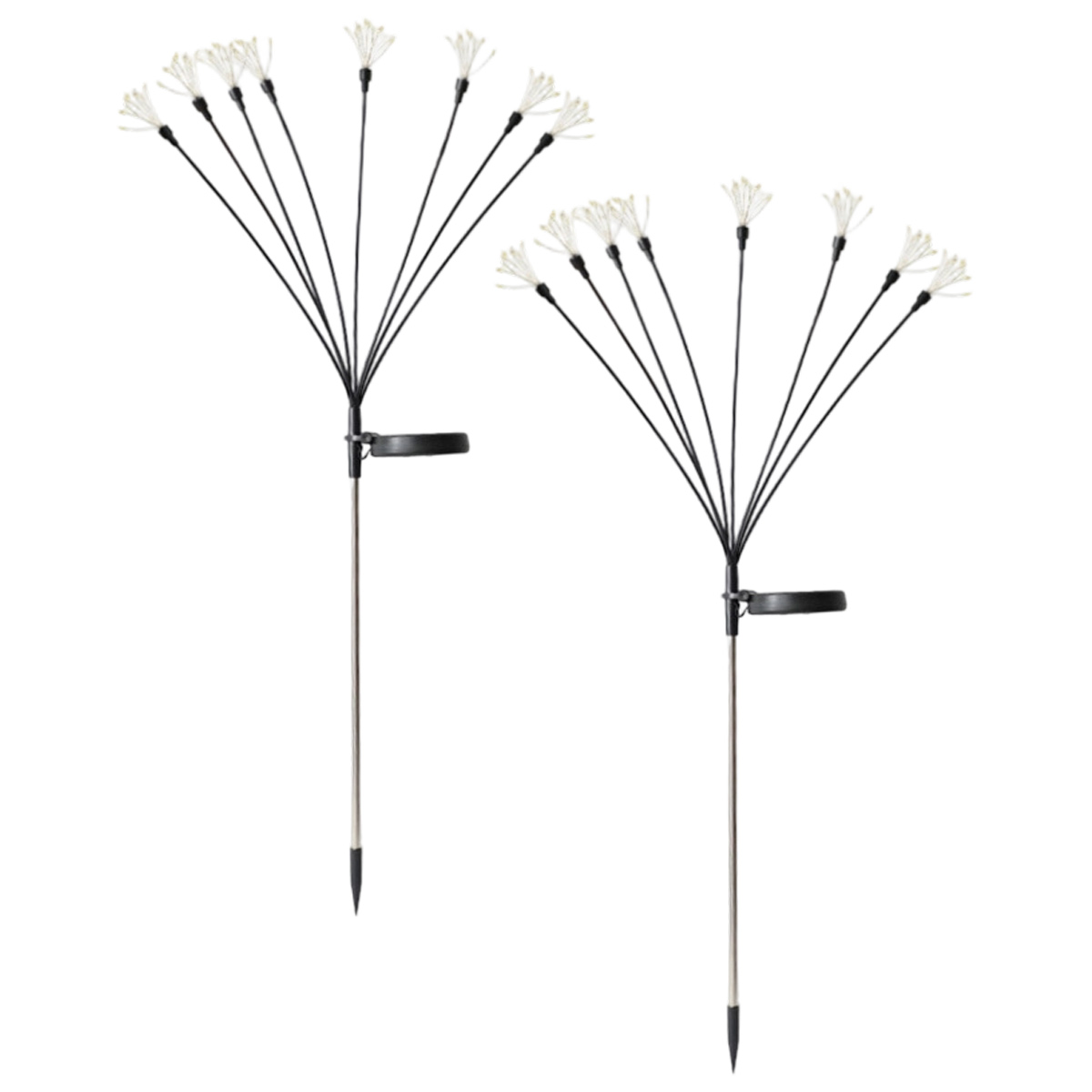 2-teiliges Solar-gartenleuchten-set, Led-solar-feuerwerkslichter, 8 Leuchtmodi, Wasserdichte Solar-glühwürmchenlichter Für Garten, Rasen, Terrasse, Weihnachtsdekoration