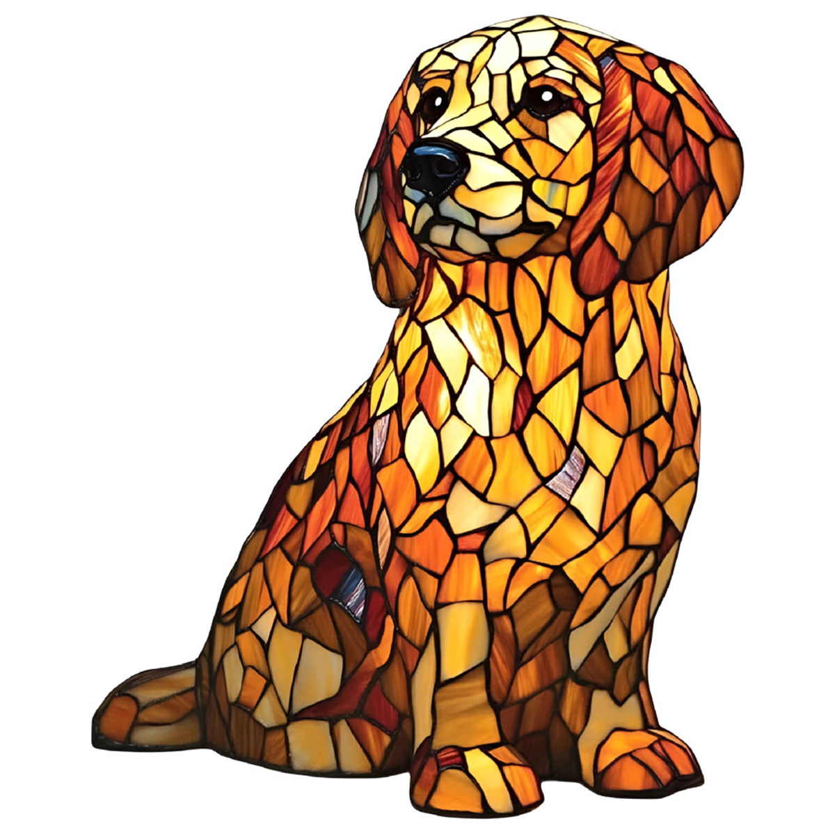 Acdanc Labrador-lampe – Nachtlicht In Hundeform Aus Buntglas, Led-tischleuchte Aus Kunstharz Für Hundeliebhaber, Kompatibel Mit Us-amerikanischen Und Europäischen Steckern