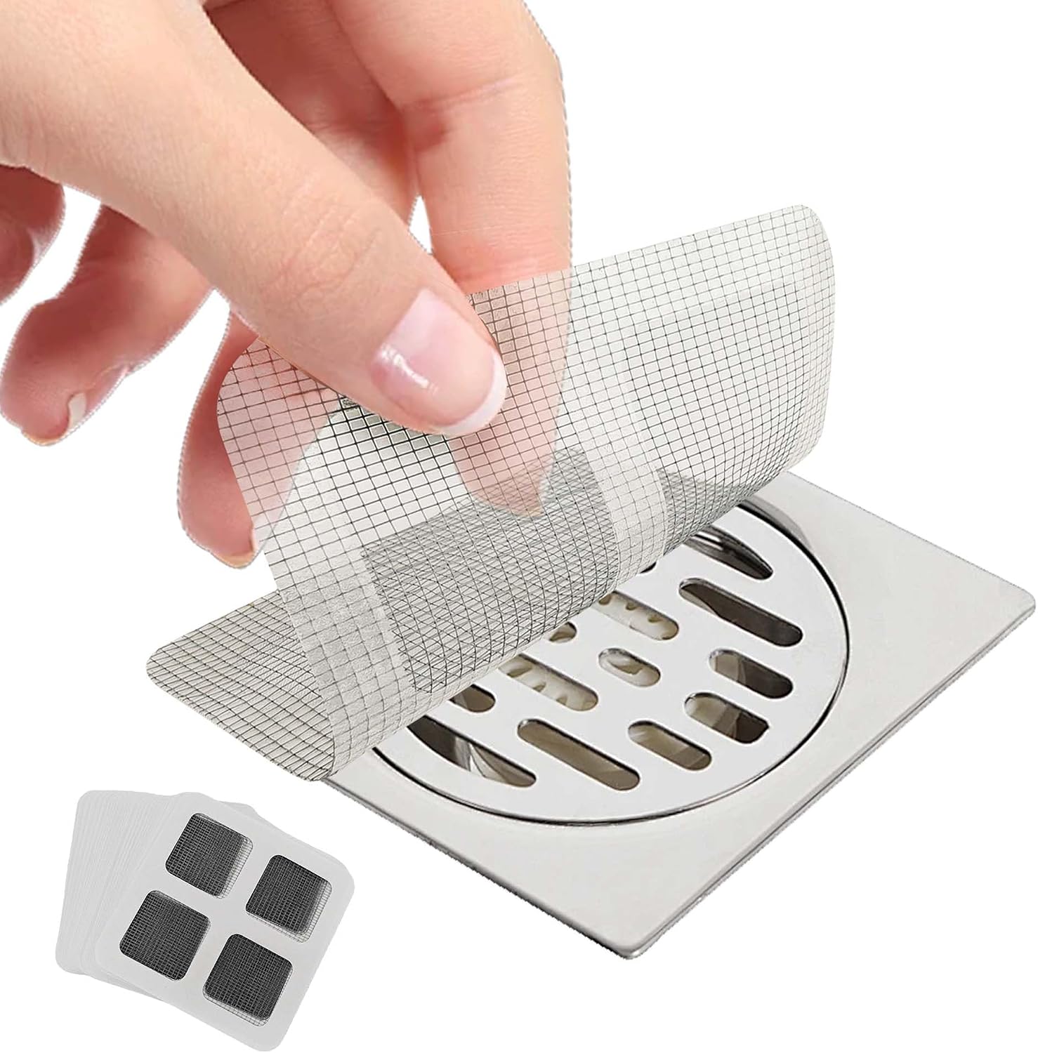 50er-pack Haarfänger Für Duschabflüsse, Feinmaschige Abflussabdeckung, Selbstklebender Haarsieb Für Dusche, Badewanne Und Waschbecken