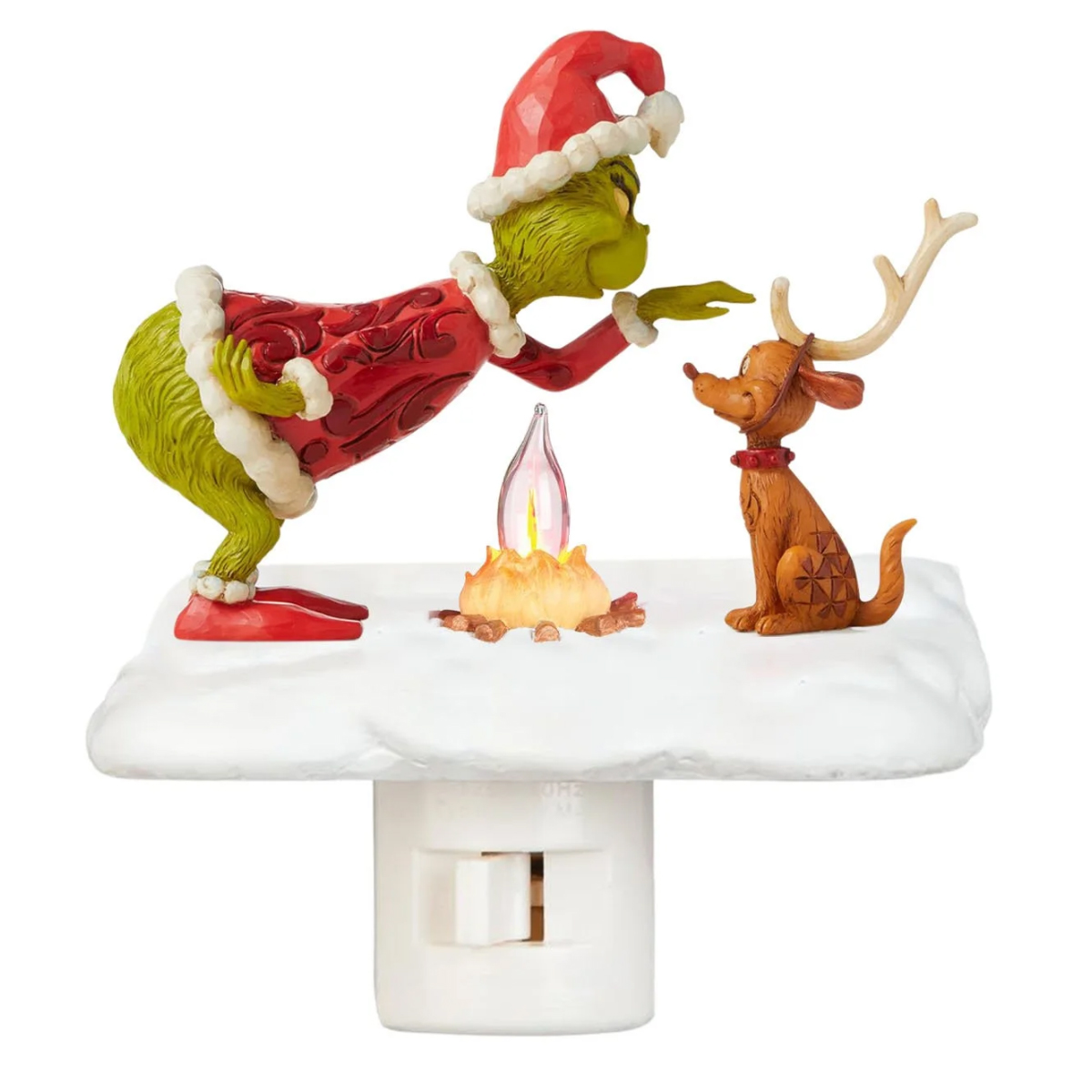 Grinch- Und Hundestatue Mit Halloween-beleuchtung, Kompatibel Mit Steckdosen, Gruseliges Nachtlicht Für Die Heimdekoration, Für Kinder Und Erwachsene