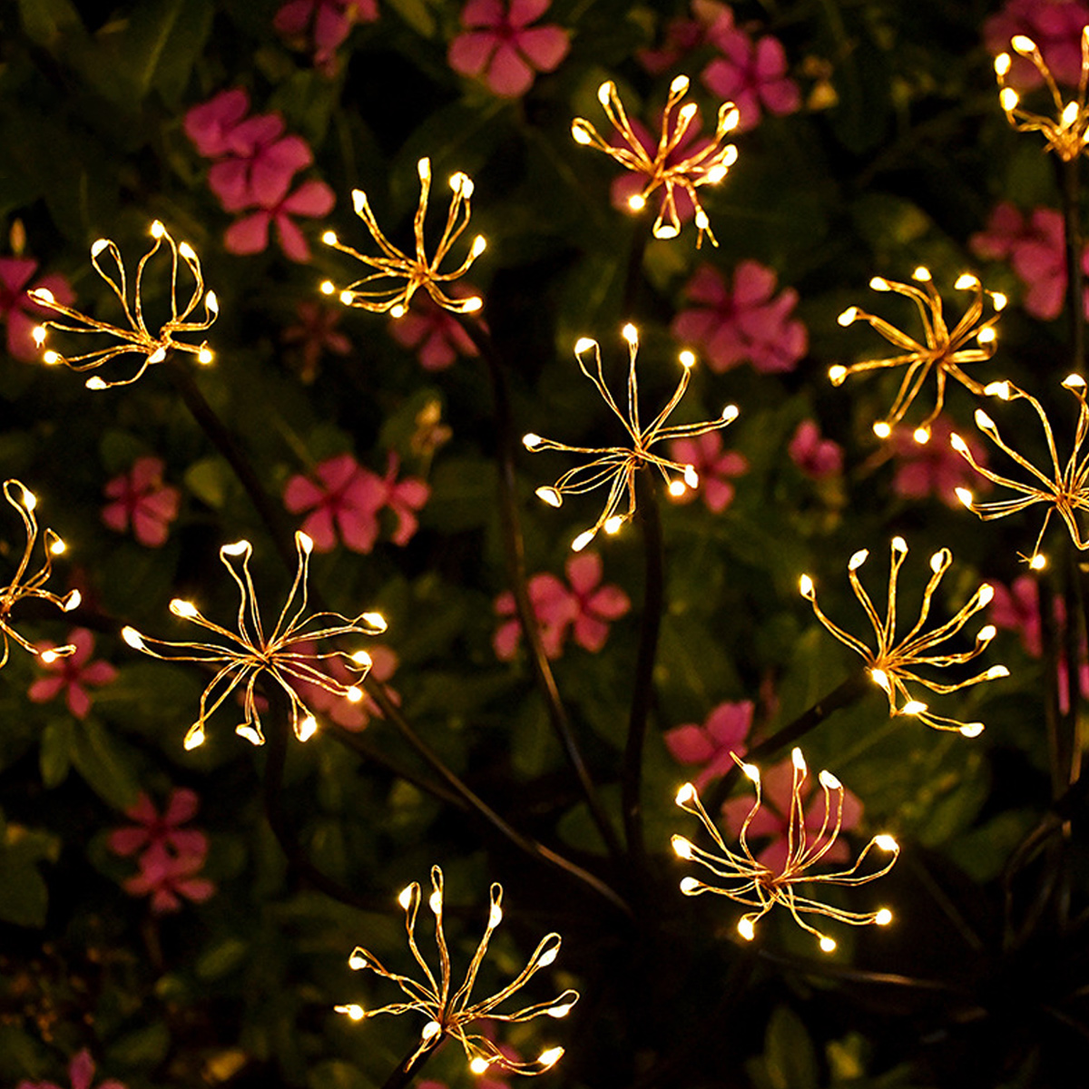 2-teiliges Solarleuchten-set Für Den Außenbereich, 160 Leds Im Glühwürmchen-design, Ip65 Wasserdicht, Für Garten, Balkon, Einfahrt, Terrasse, Patio, Hofdekoration (warmweiß)