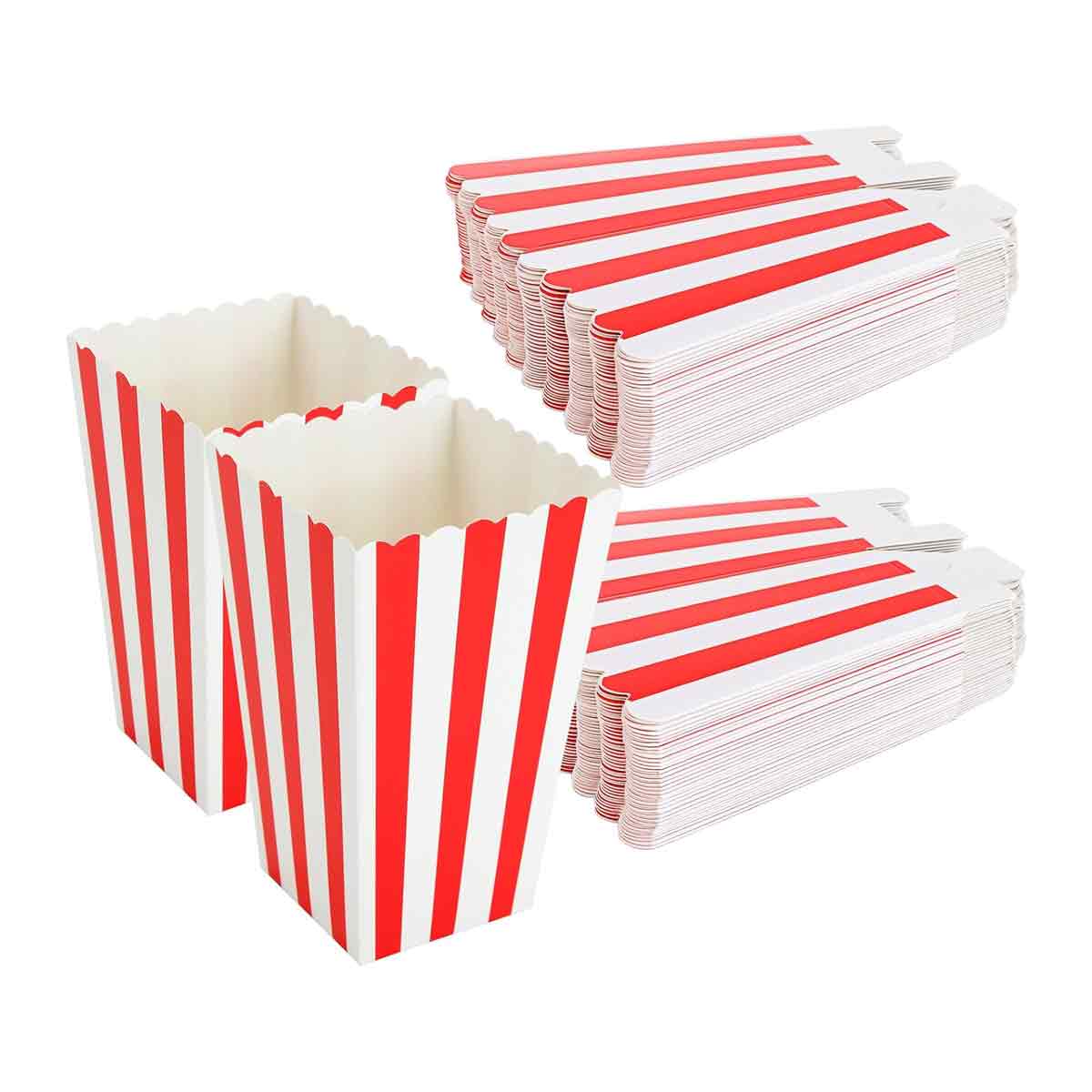 Popcornbox, Popcorntopf, Popcorntüten, Retro-popcorneimer Mit Quadratischen Streifen – 24er-packung – Ideal Für Kino, Theater, Geburtstage Und Mottopartys