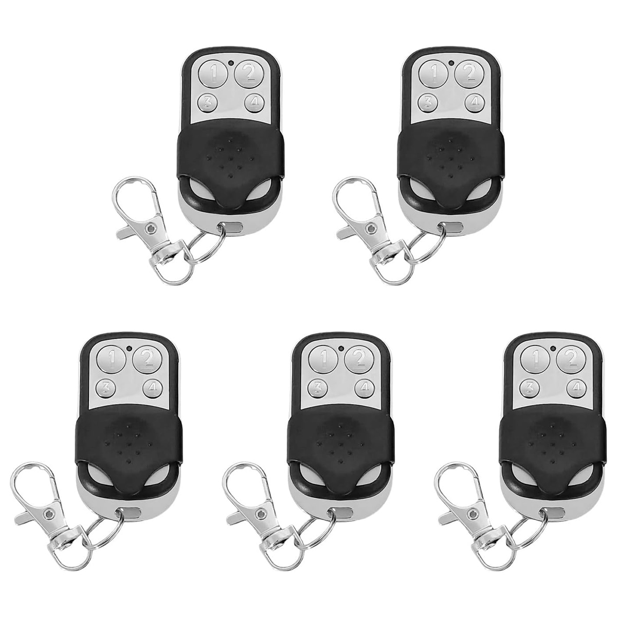 5 Stück Télécommande Universel Clonage Portail Electrique Garage Ouvre-porte Fob 433mhz Replacement Porte Clé