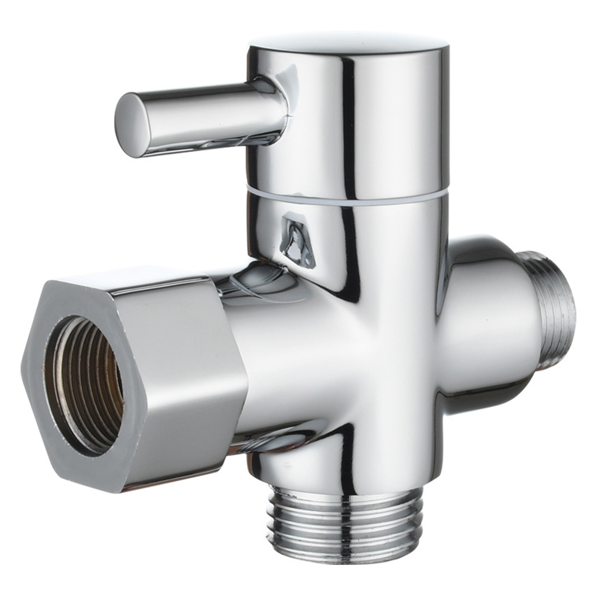 Paar 3-wege-umstellventile Aus Messing Für Wc/dusche, 3/8" Für Wc, Verchromt, Zvd