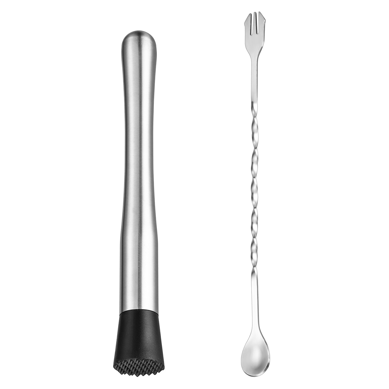 Eiscrusher-set Aus Edelstahl – Zweiteiliges Set (eiscrusher + 26 Cm Barlöffel)