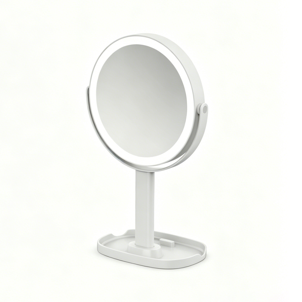 Beleuchteter Kosmetikspiegel, Vergrößerungsspiegel Mit Licht, 20-fache Vergrößerung, 18 Cm Doppelseitiger Kosmetikspiegel, 3 Farben, 64 Leds, Drehbarer Beleuchteter Kosmetikspiegel