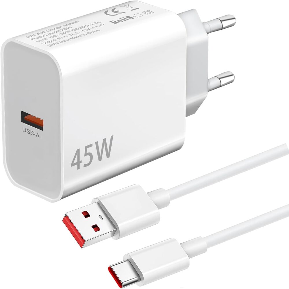 45-w-usb-c-schnellladegerät Mit 1,5 M Kabel Für Xiaomi Redmi Note 15 Pro 14, Poco X7 Und F8 (turbo Charge-kompatibel)