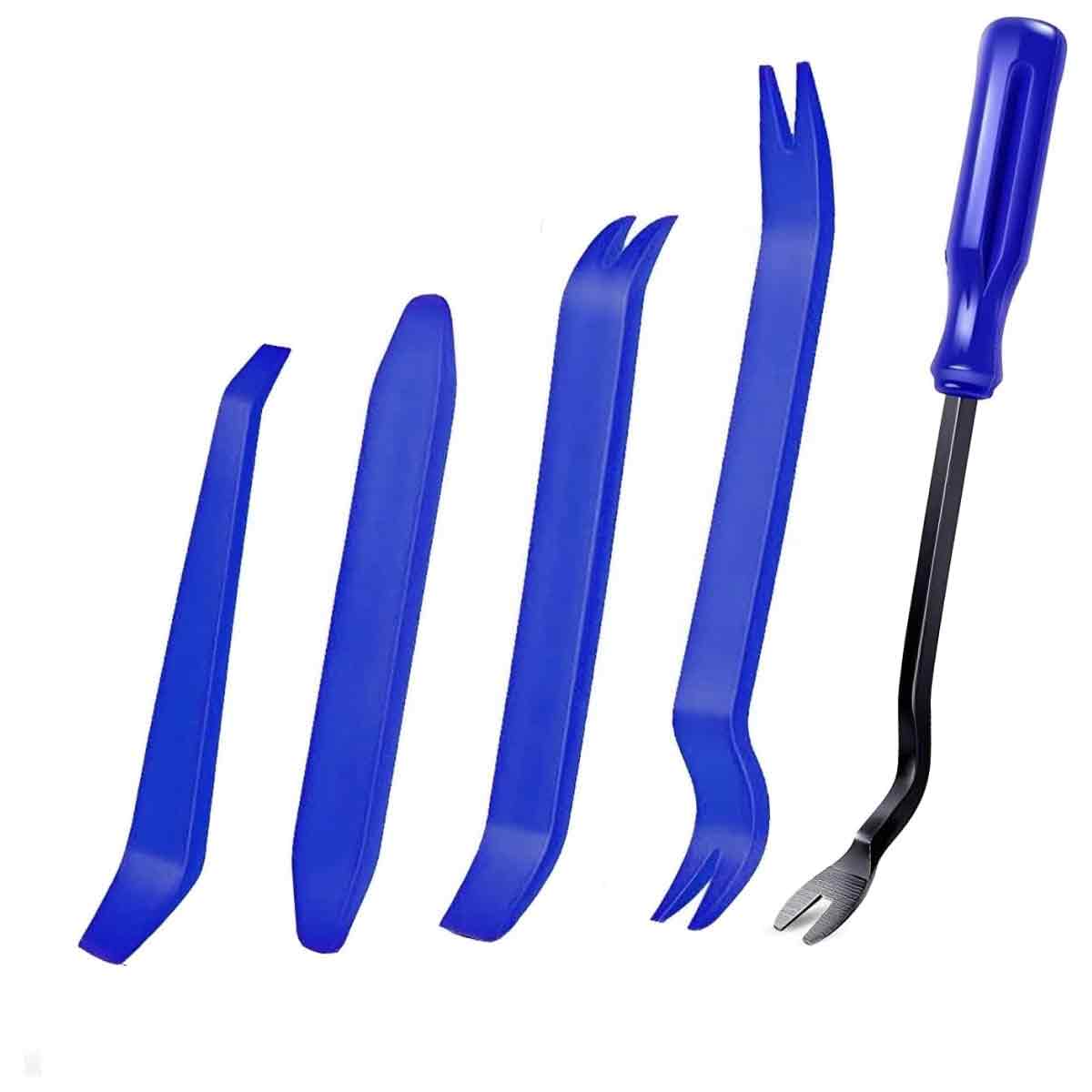 Set Mit 5 Verkleidungsdemontagewerkzeugen, Robustes Kunststoffgehäuse, Ergonomisches Design, Lackschutz, Für Den Fahrzeuginnenraum
