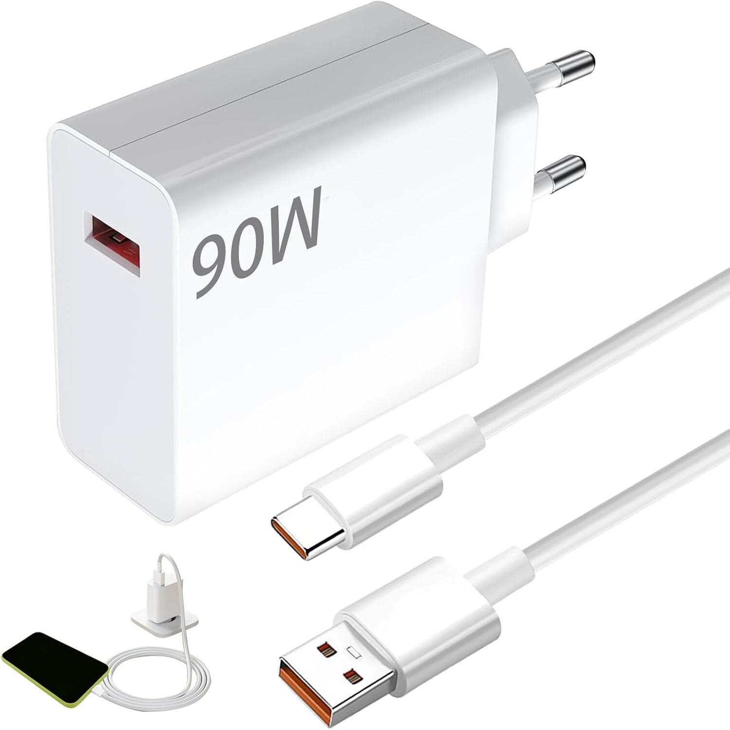 90-w-schnellladegerät, 2 M Langes 6-a-usb-c-kabel, Kompatibel Mit Xiaomi Poco F7 Pro, X7, 14 Ultra Und 13t