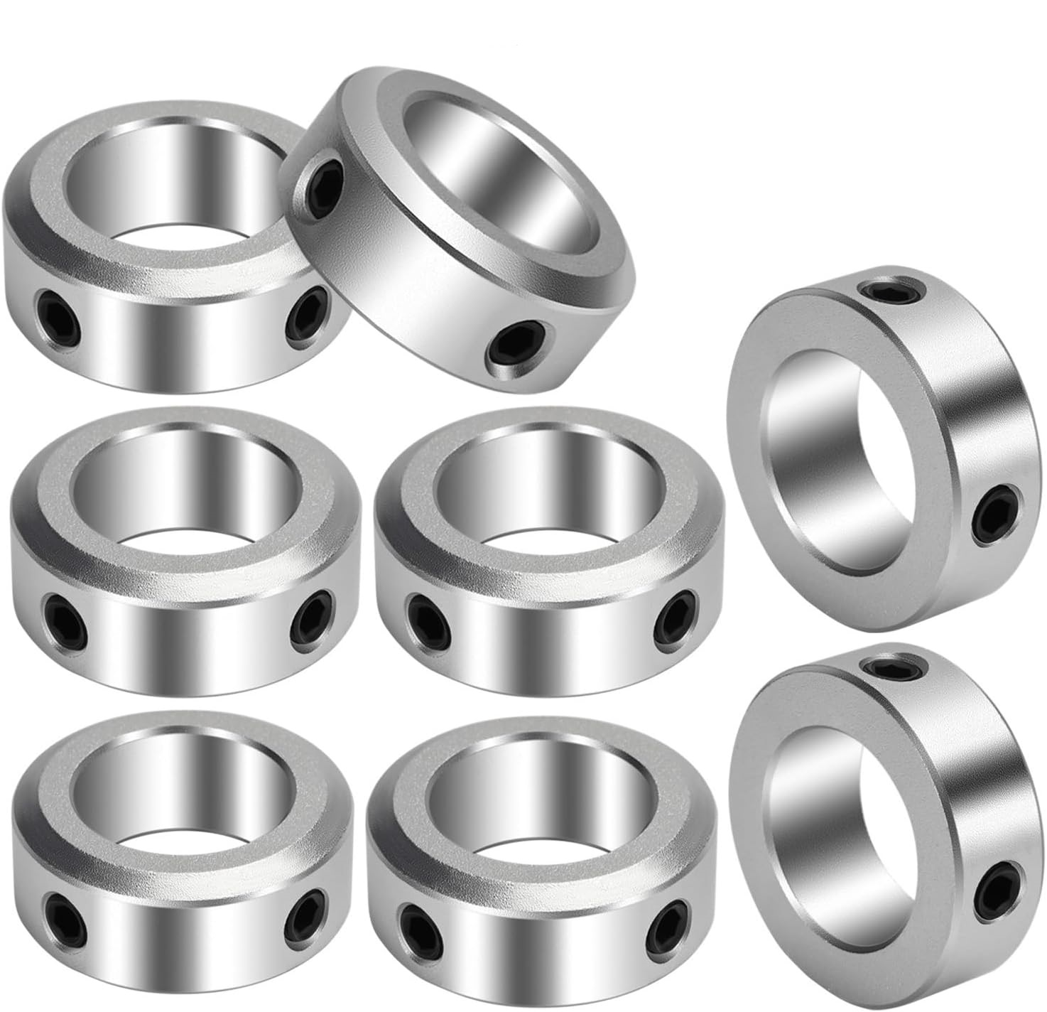 Einstellring, Einstellringe, Kragen, 20 Mm, Wellenanschlag, Kragen, Aluminiumlegierung, Achsanschlagring, 32 Mm Außendurchmesser, 10 Mm Breite Für Cnc-getriebebrücke, 8 Stück (8 Stück, Aluminiumlegier