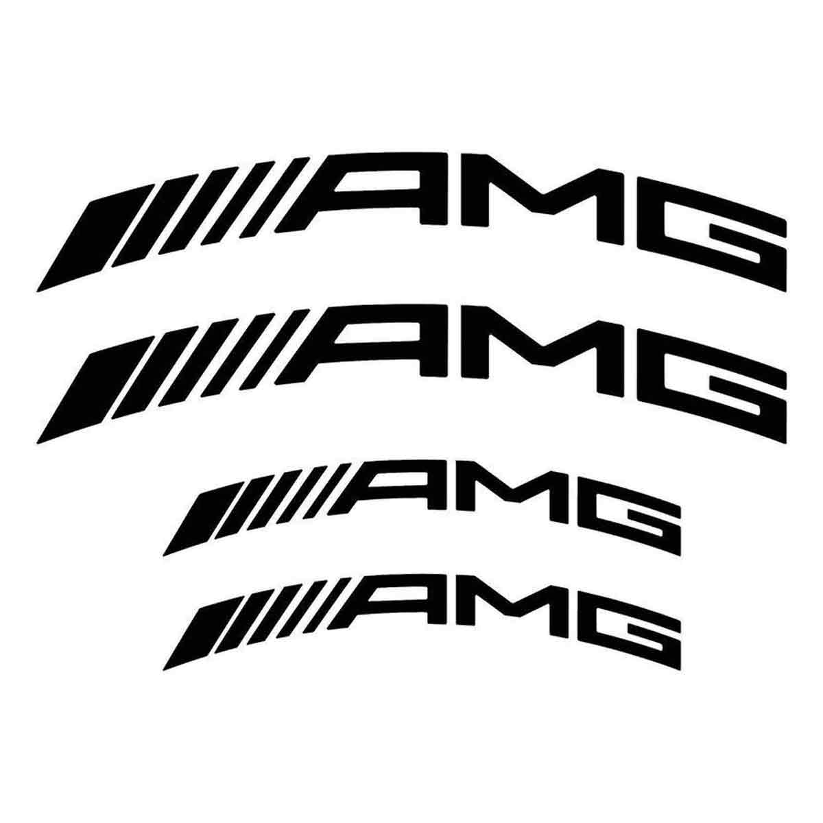 Amg Hochwertige Bremssattel-aufkleber Mit Gebogenem Logo, 2x 135 Mm X 19 Mm