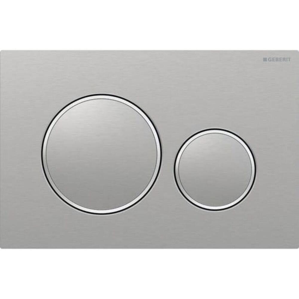 Geberit Sigma20 Doppelspülplatte: Leicht Zu Reinigen, Glänzend Gebürstete Oberfläche (115.882.sn.1)