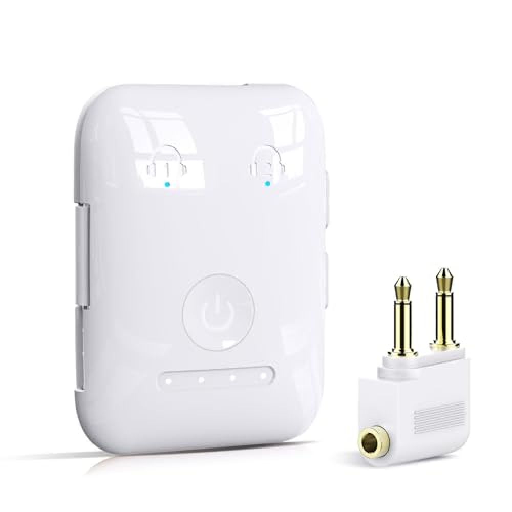 Premium Bluetooth 5.4 Transmitter, Flugzeug-funkadapter, Unterstützt 2 Airpods/kopfhörer, Bluetooth-transmitter Für Fernseher, Flugzeug, Fitnessstudio, Mit Aptx Adaptive & Low Latency