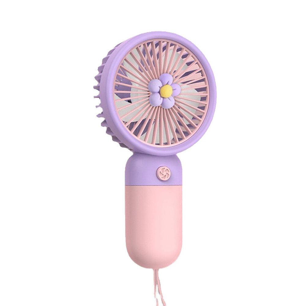 Mini-ventilator, Tragbar, Per Usb Aufladbar, Blumendesign, 3 Geschwindigkeitsstufen, Taschenventilator Für Büro, Reisen Und Outdoor