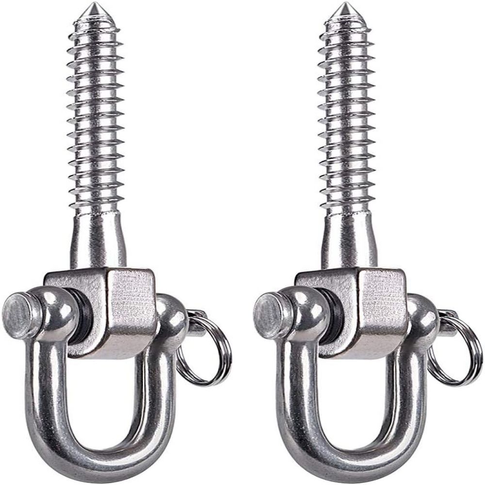 Set Aus 2 Edelstahl-aufhängehaken Für Schaukeln, Hängemattenstühle, Boxsäcke, Yogatücher, Schlingentrainer Und Turnringe.