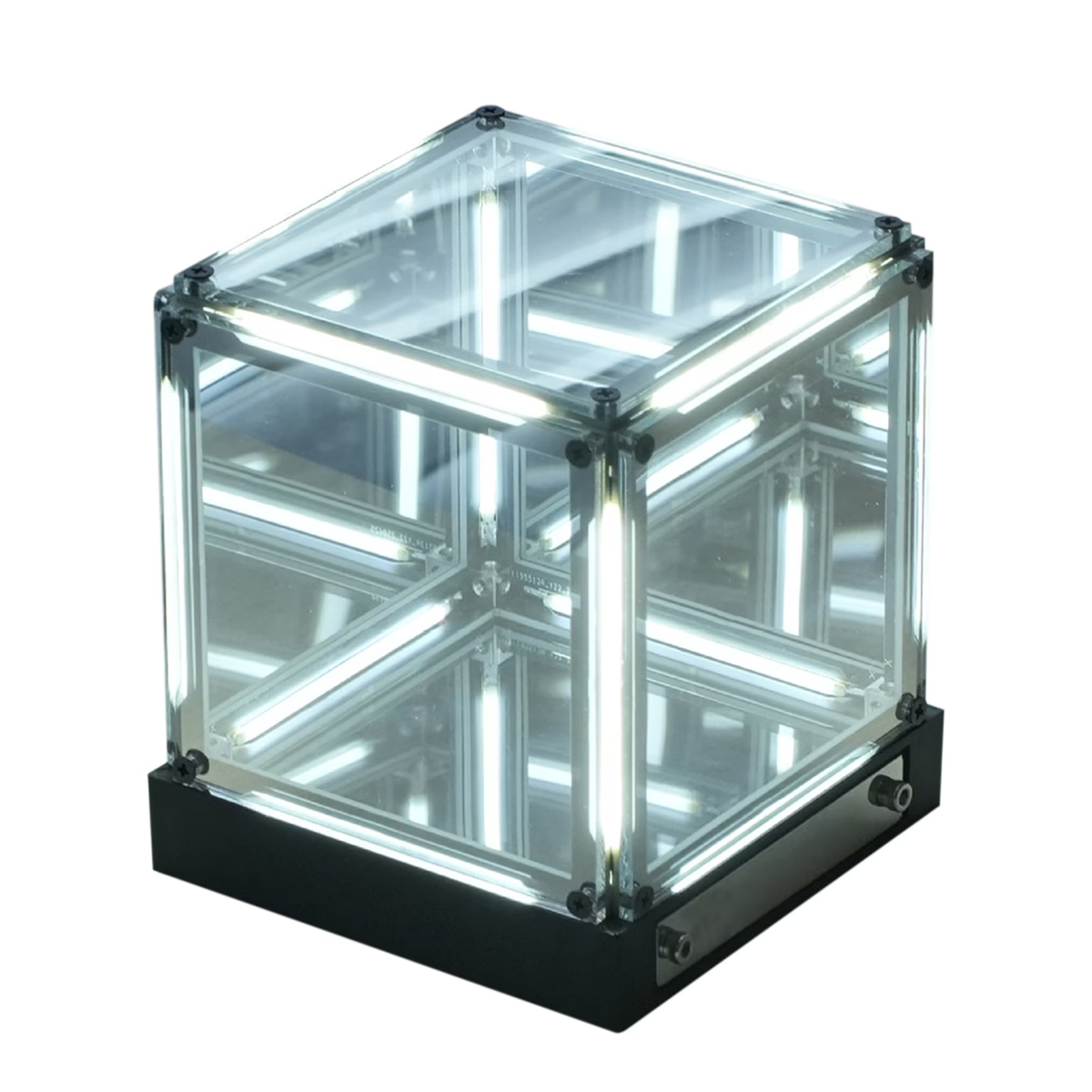 Spiegellampe Als Tischdekoration, Schreibtischaccessoires, Infinity Cube Light White, Moderne Schreibtischlampe