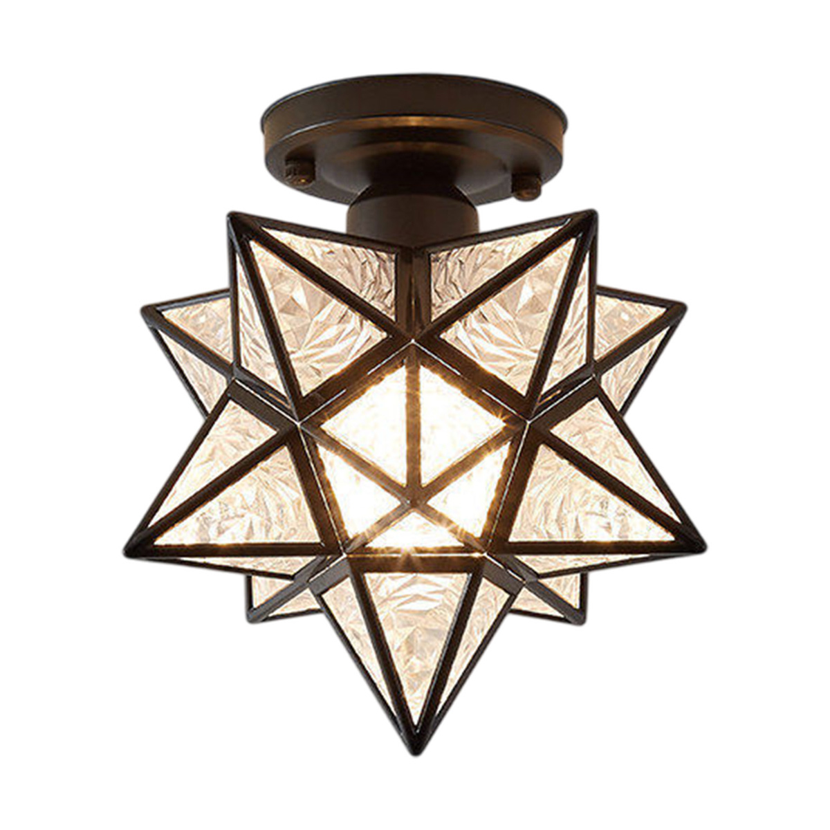 Moderne Deckenleuchte In Form Eines Mährischen Sterns, Halb Eingelassene Nordische Lampe Mit Glasschirm – Flur, Korridor, Eingangsbereich, Balkon, Kompatibel Mit Standardfassungen
