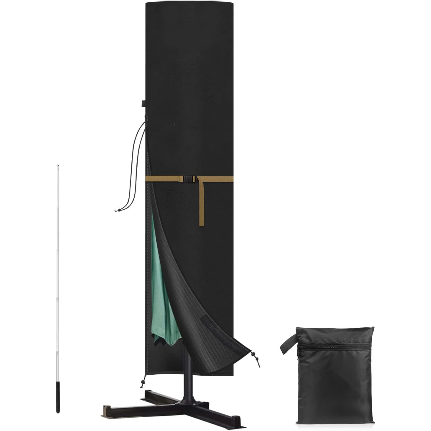 Wasserdichte Schutzhülle Für Ampelschirme Mit Teleskopstange Und Seilen, Winddicht Und Uv-beständig, Aus Oxford-gewebe, 240 X 57/57 Cm