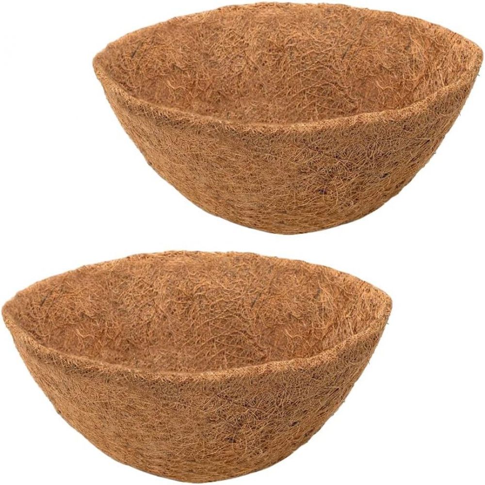 Set Mit 2 Blumenkorbeinsätzen Aus Kokosfaser, 35,5 Cm (14 Zoll) Durchmesser.