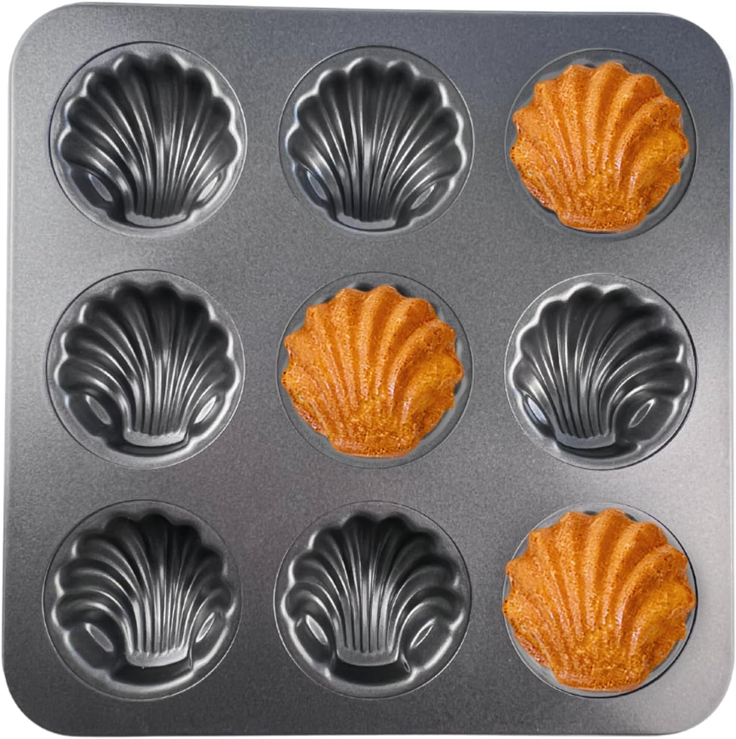 Madeleine-form, 9 Muschelförmige Mulden, Antihaftbeschichteter Stahl, Hitzebeständig Bis 230 °c, Für Selbstgebackenes Gebäck