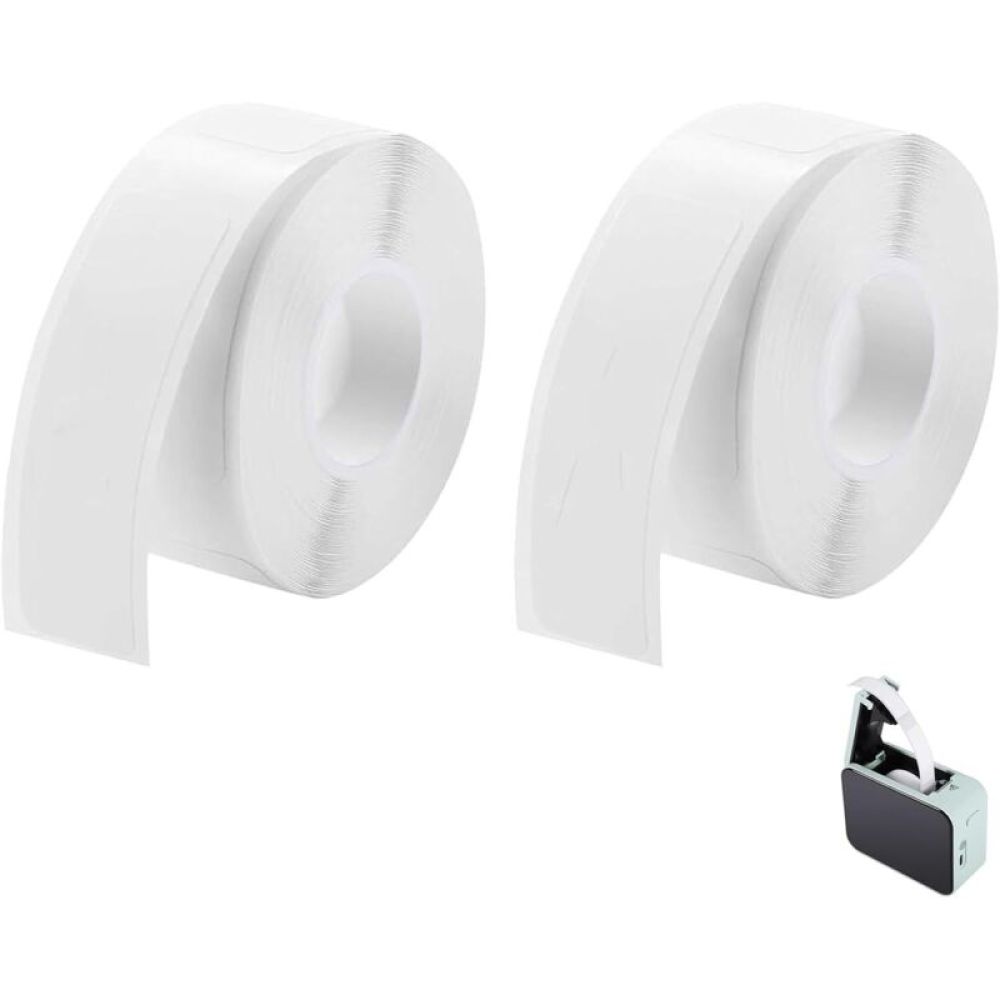 Packung Mit 2 Rollen P15-selbstklebeetiketten, 12 Mm X 40 Mm, Kompatibel Mit P15-etikettendruckern, Geeignet Für...