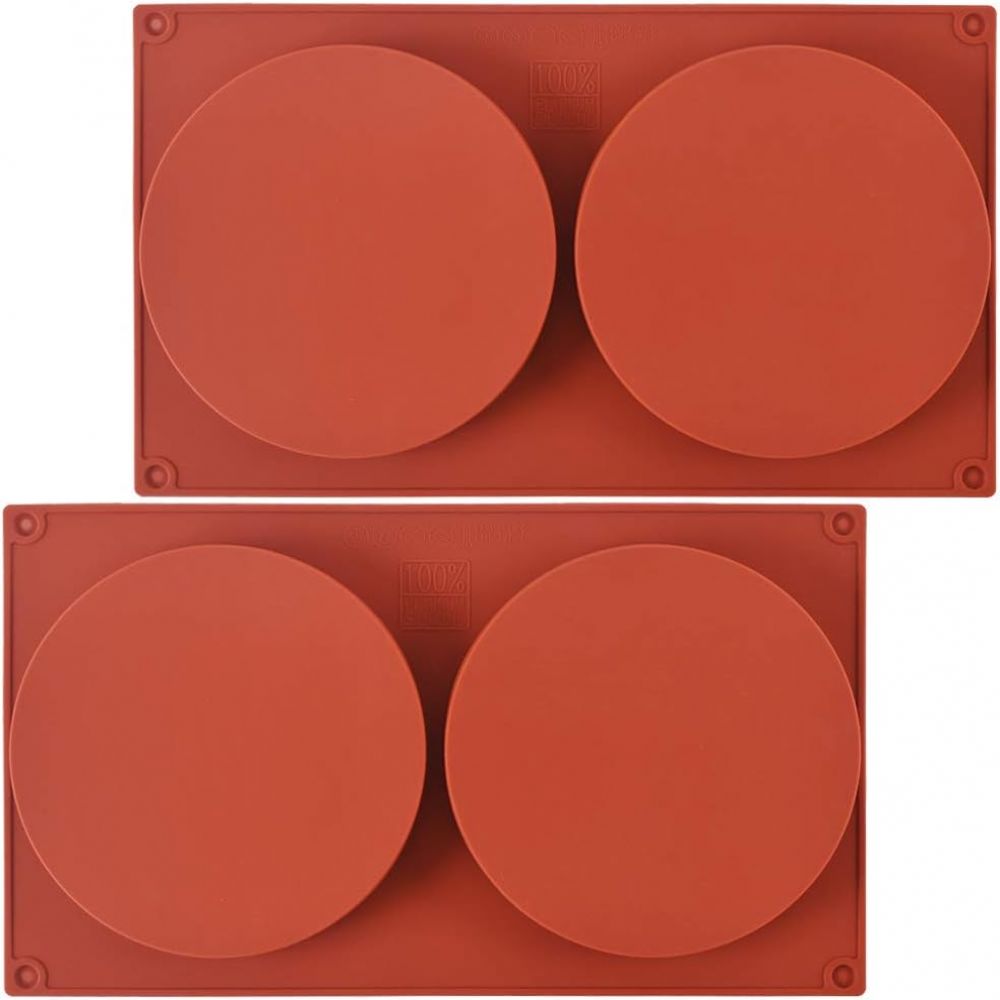 Set Mit 2 Runden Silikon-kuchenformen 13 Cm - Antihaftbeschichtung, Schnelllösefunktion Für Schichtkuchen, Käsekuchen, Regenbogenkuchen Und Schokoladenkuchen