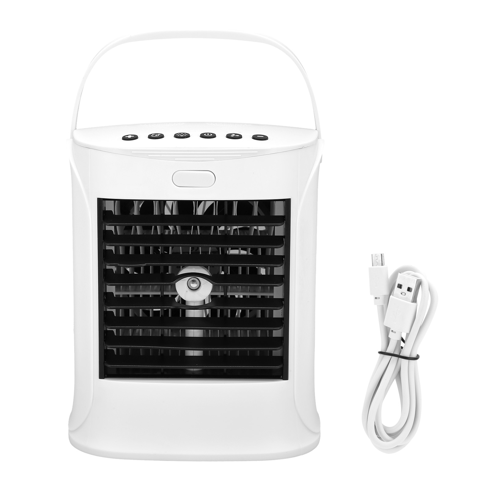 Mini-klimaanlage, Kleiner Tragbarer Ventilator Mit 7-farben-licht, Kaltluftfunktion Und Usb-kabel Für Büro, Zuhause, Studentenwohnheim, Reisen Und Camping