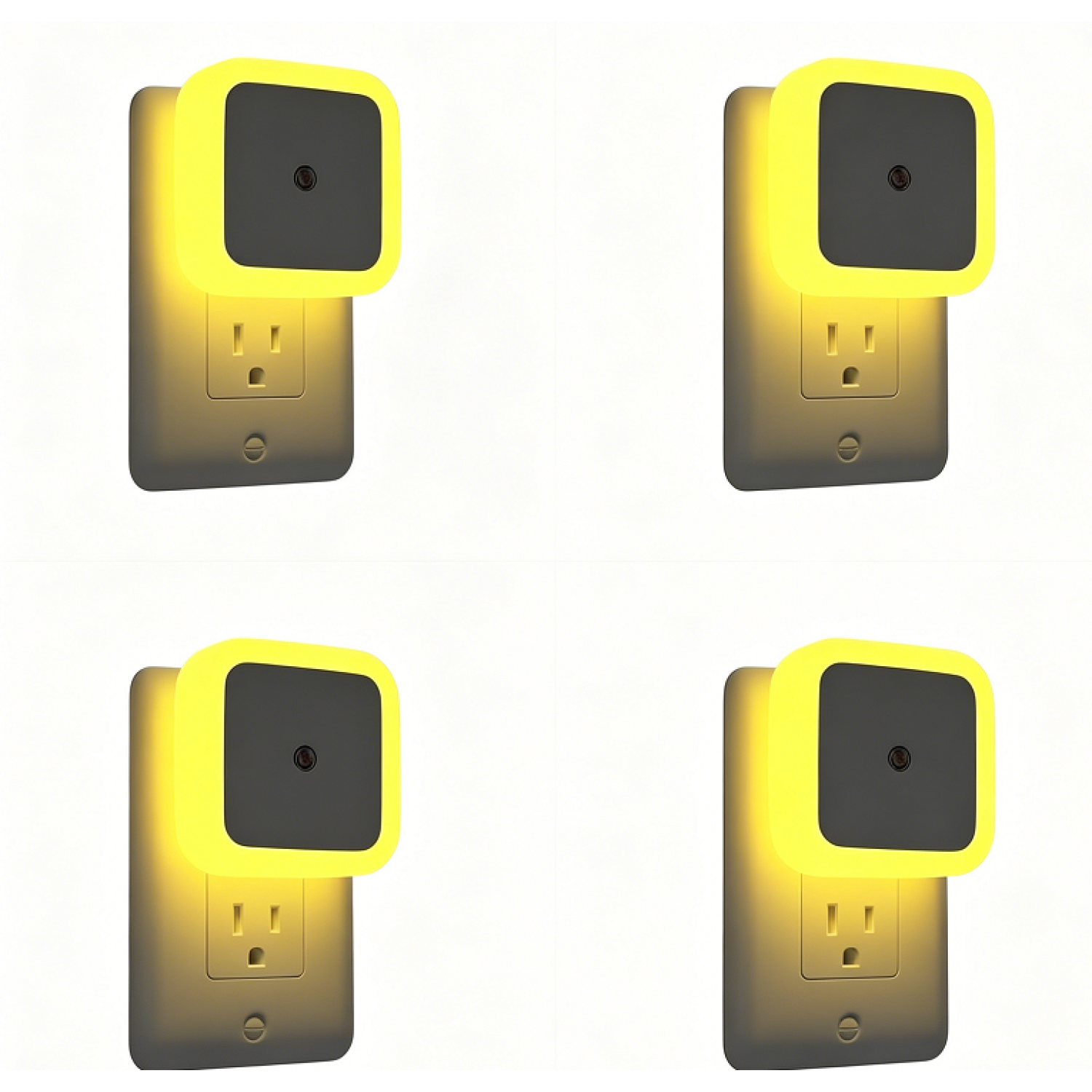 Set Mit 4 Bernsteinfarbenen Led-nachtlichtern - Set Mit 4 Bernsteinfarbenen Led-nachtlichtern - Set Mit 4 Bernsteinfarbenen Led-nachtlichtern