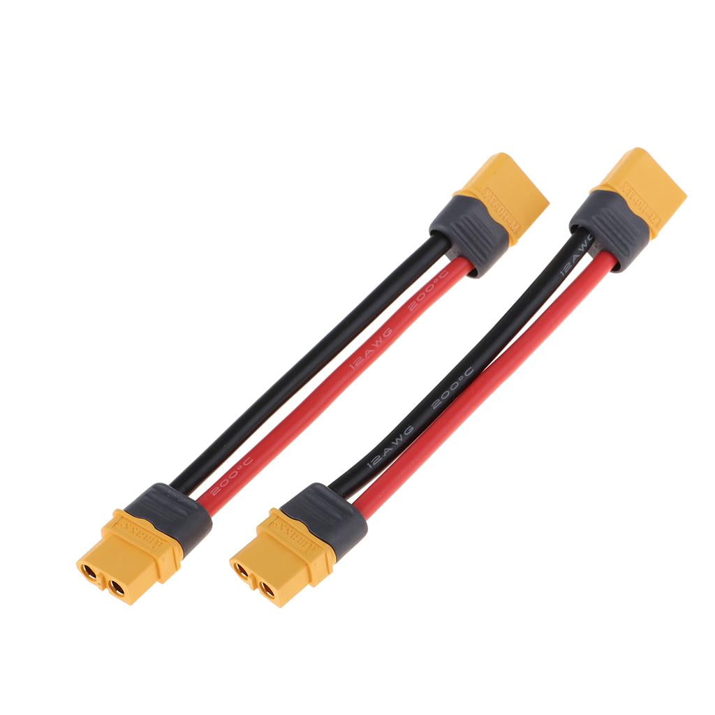 Set Mit 2 X 10 Cm 12awg Xt-60 Verlängerungskabeln (stecker Auf Buchse) Für Rc