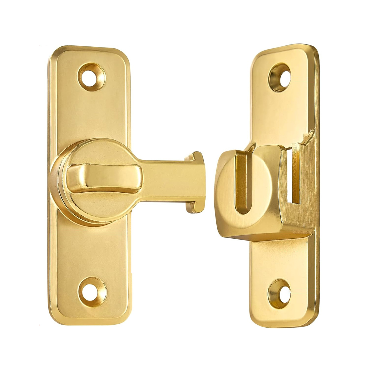 Robustes, Verstellbares 90/180-grad-schiebetürschloss – Massiver Schieberiegel Aus Zinklegierung Für Schlafzimmer, Kleiderschrank, Tor – Gold (1 Stück)